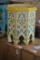 YELLOW WOOD SIDE TABLE HAND PAINTED