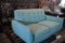 TURQUOISE CLOTH RETRO LOVESEAT