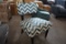 TEAL AND WHITE STRIPE CHAIR