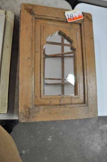 3 - DECORATIVE MIRRORS W/WOOD FRAMES BROWN 16''X23''