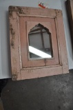 2 - DECORATIVE MIRRORS W/WOOD FRAMES PINK 17'' X 20''