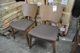 LOT 2 EMMETT WALNUT DINING CHAIRS WITH PADDED SEAT BROWN