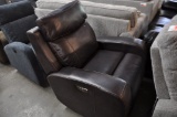 CHOCOLATE LEATHERETTE POWER RECLINER (POWER ISSUES)