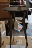 PAIR OF METAL SIDE TABLE BRONZE COLOR WITH SMOKED GLASS TOP 15