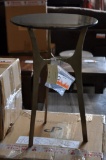PAIR OF METAL SIDE TABLE BRONZE COLOR WITH SMOKED GLASS TOP 15