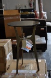 PAIR OF METAL SIDE TABLE BRONZE COLOR WITH SMOKED GLASS TOP 15