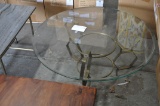 GEO METAL DESIGN BASE WITH BEVELED GLASS TOP 36'' COFFEE TABLE