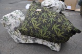 MARY JANES FURNITURE BIG FATTY PILLOW WITH MARIJUANA LEAF PRINT