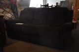 BROWN CLOTH DOUBLE ENDCLINER SOFA