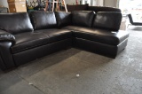 FAUX LEATHER LOVESEAT & CHAISE LOUNGE SECTIONAL