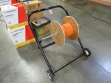 SPOOL RACK W/PARTIAL SPOOL OF OPTICAL CABLE