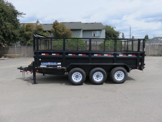 2012 LOAD TRAIL 7' X 16' TRIPLE AXLE 21,000 LB DUMP TRAILER