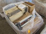 PALLET W/USA C-202 SIGN STANDS, MANUAL TOWEL DISPENSERS & CABINET LIGHTING
