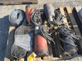 PALLET W/(4) SUBMERSIBLE 2'' PUMPS & (2) ROLLS OF 2'' HOSE