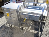 (1) STAINLESS STEEL 4 DRAWER CART, & (1) STAINLESS STEEL 1 DRAWER CART