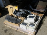 PALLET OF ASSORTED KEYBOARDS, COMPUTER MOUSES, (7) THERMAL 2844 PRINTERS &
