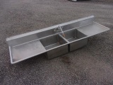 9' DOUBLE BASIN STAINLESS STEEL SINK