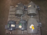 (3) TOSHIBA HIGH EFFICIENCY 3 PHASE ELECTRIC MOTORS & (2) LINCOLN 3 PHASE E