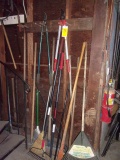 ASSORTED YARD TOOLS & WEED EATERS