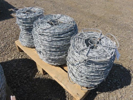 (3) SPOOLS OF BARBED WIRE