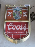 COORS CREST ELECTRIC BEER SIGN