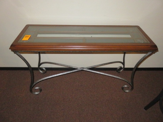 ENTRY TABLE W/GLASS TOP