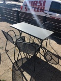 METAL PATIO TABLE W/4 CHAIRS