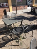 METAL PATIO TABLE W/4 CHAIRS