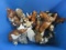 TOTE OF DOG STATUES