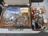 BRIEF CASE AND SMALL BOX CONTAINS MOSTLY COSTUME JEWELRY