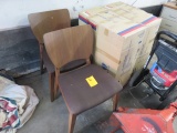 (4) WOOD BACKED PADDED SEAT CHAIRS BROWN