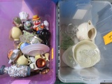 (2) TOTES KNICK KNACKS AND GLASS WARE