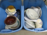 (2) TOTES OF MOSTLY CERMAIC BOWLS