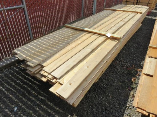 LOT OF ASSORTED SIZE AND LENGTH CEDAR TONGUE AND GROOVE