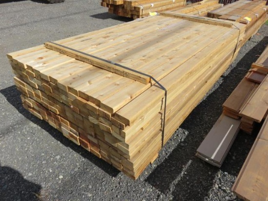 PALLET W/ APPROXIMATELY (140) 8' CEDAR 2'' X 4'' BOARDS