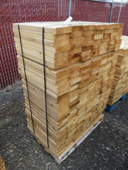 PALLET W/ ASSORTED LENGTH CEDAR 2'' X 6'' BOARDS