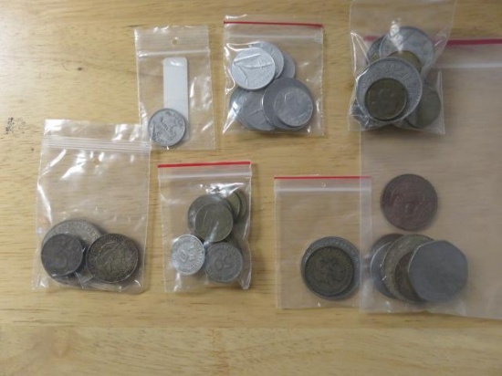 ASSORTED FOREIGN COINS - NETHERLANDS, FRANCE, GERMANY, SPAIN, ITALY, & MEXICO