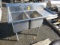 STAINLESS STEEL DOUBLE BIN SINK W/ DRAINBOARD, 55'' X 26''