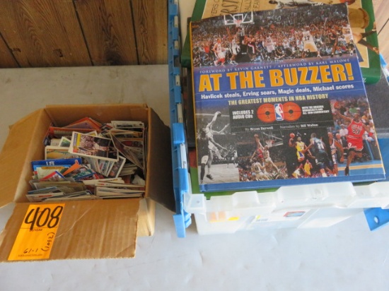 LOT OF ASSORTED BASEBALL/BASKETBALL CARDS & SPORTS BOOKS