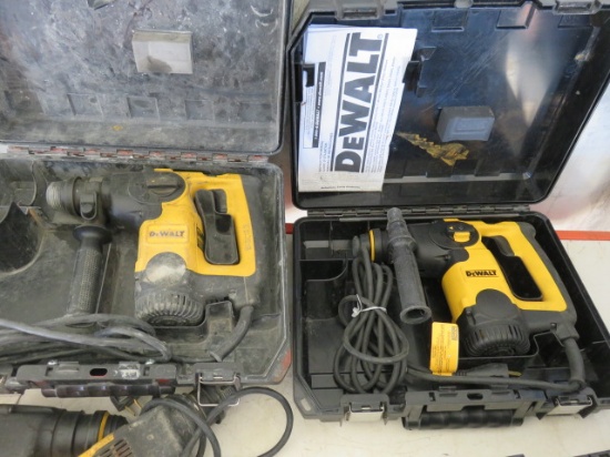 (2) DEWALT 120V ROTARY HAMMERS W/ CASES