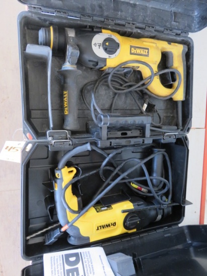 (2) DEWALT 120V ROTARY HAMMERS W/ CASES