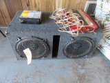 (2) HOLLYWOOD SUBWOOFERS IN VENTED SUB BOX W/KENWOOD RADIO & DUAL XPA6100 600 WATT AMP