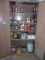 METAL STORAGE CABINET W/CONTENTS - WD-40, HYDRAULIC OIL, FUEL INJECTOR CLEA