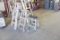 LOT OF 2 ALUMINUM STEP LADDERS, STEP LADDER AND 1 - 4' STOCK LADDER