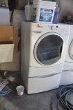 KENMORE WASHER AND DRYER FRONT LOAD WITH PEDESTALS