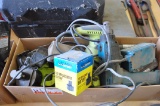 BOX ASSORTED CORDLESS TOOLS, BATTERIES AND CHARGERS