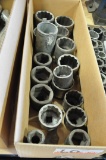 ASSORTED 3/4'' AND 1'' SOCKETS MOSTLY SAE