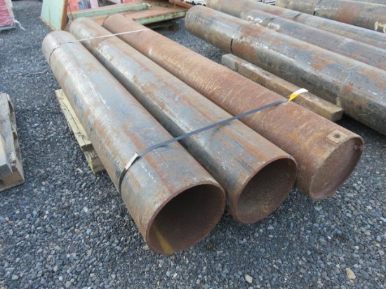 PALLET W/(2) 109'' X 12'' STEEL PIPE AND (1) 88'' X 12'' STEEL PIPE