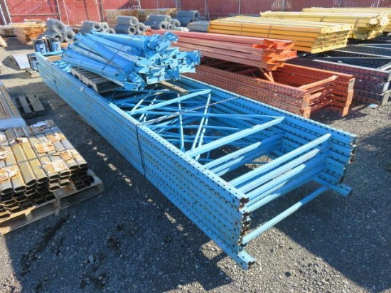 (7) 20' PALLET RACKING UPRIGHTS, APPROXIMATELY (31) 90'' CROSSARMS