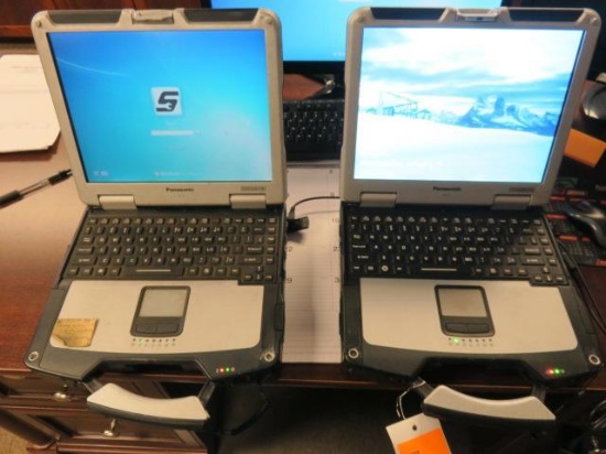 (2) PANASONIC TOUGHBOOK LAPTOPS W/CHARGERS *PASSWORD UNKNOWN
